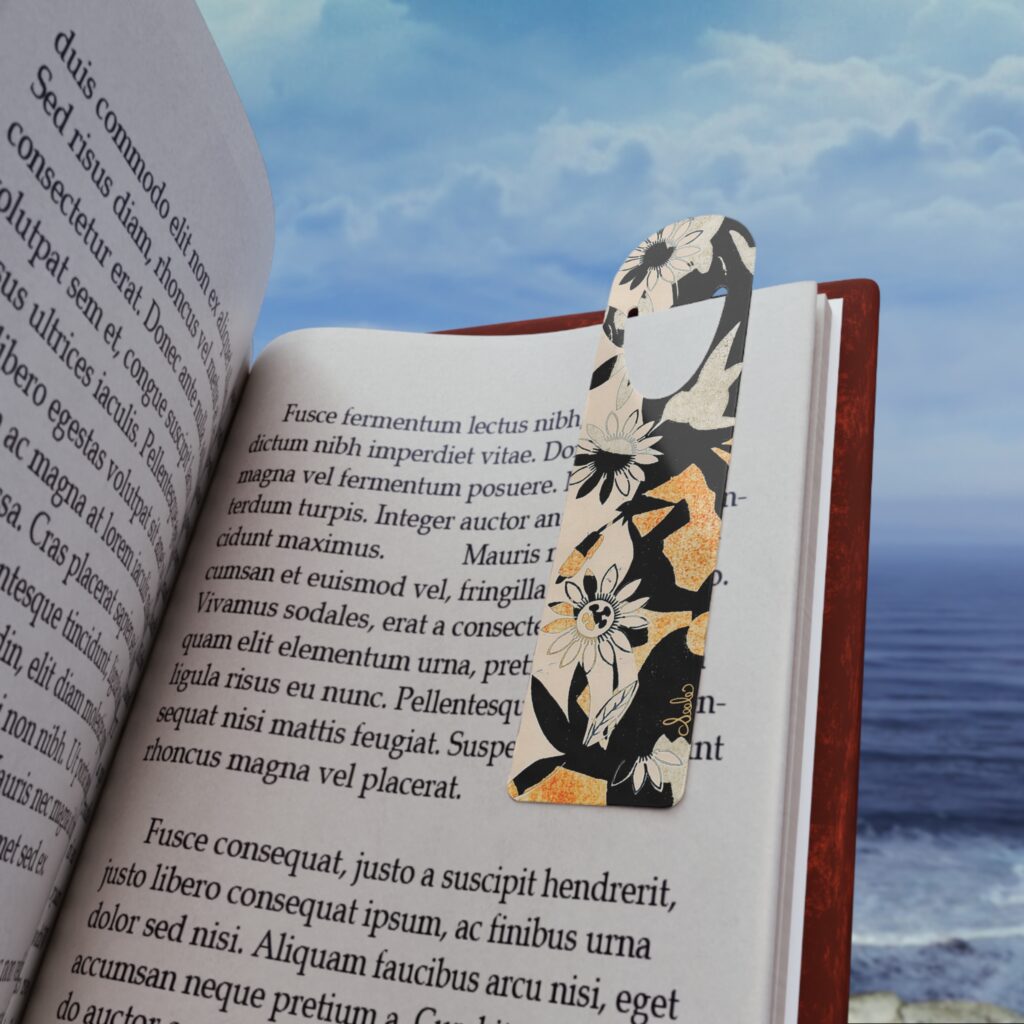 Book Lover Gift Metal Bookmark Hummingbird Print Floral Artwork Nature-Inspired Creation Shadow Play Bird Art Reading Essential Beautiful Page Marker Durable Aluminum Construction Elegant Literary Accessory Artistic Collection